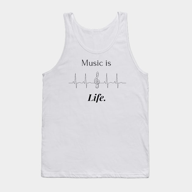 Music is Life Tank Top by Simple D.